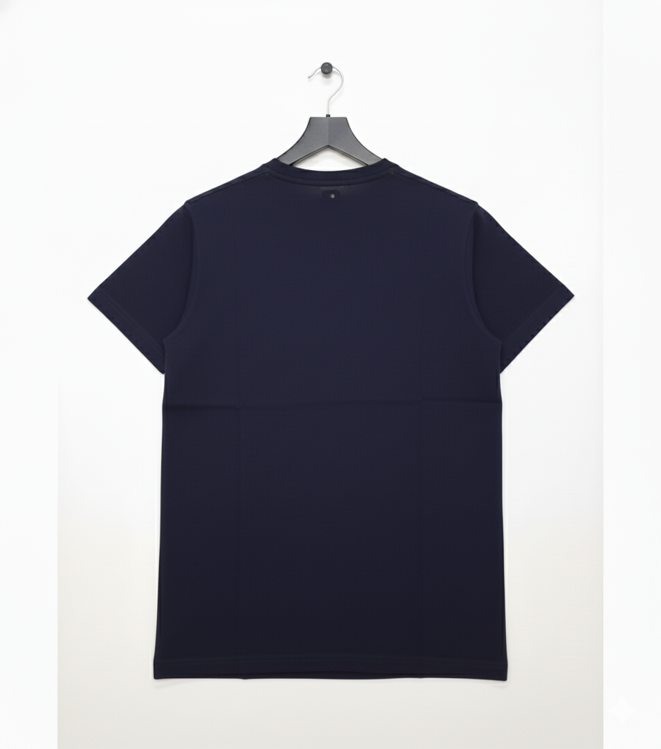 Navy Plain Solid Men's T-Shirt - Premium Cotton (220 GSM)