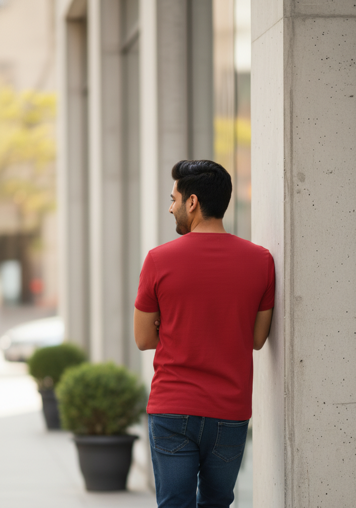 Wanted Printed Red Men's T-Shirt - Premium Cotton