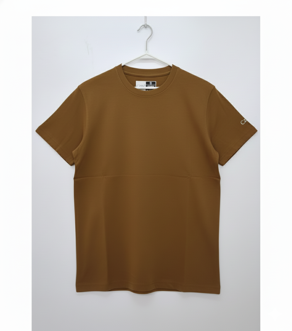 Astronaut with guitar printed Brown T-Shirt - Premium Cotton (220 GSM)
