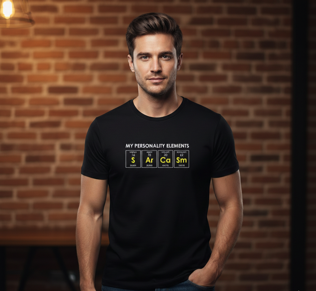 Sarcasm Printed Black Men's T-Shirt - Premium Cotton (220 GSM)