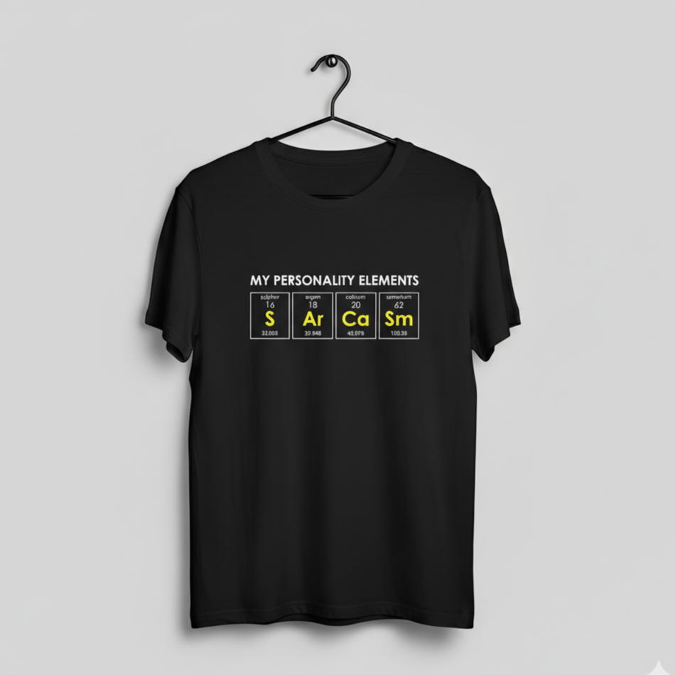 Sarcasm Printed Black Men's T-Shirt - Premium Cotton (220 GSM)